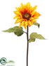 Silk Plants Direct Sunflower Spray - Mustard - Pack of 12