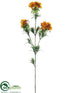 Silk Plants Direct Blooming Thistle Spray - Orange - Pack of 12
