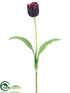 Silk Plants Direct Tulip Spray - Eggplant - Pack of 12
