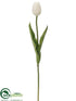 Silk Plants Direct Tulip Bud Spray - White - Pack of 12