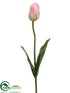 Silk Plants Direct Tulip Spray - Pink Green - Pack of 12