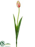 Silk Plants Direct French Tulip Spray - Peach Coral - Pack of 12