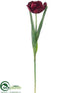 Silk Plants Direct Tulip Spray - Wine - Pack of 12