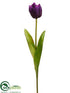 Silk Plants Direct Tulip Spray - Eggplant - Pack of 12