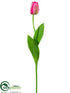 Silk Plants Direct Tulip Spray - Pink Green - Pack of 12