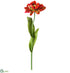 Silk Plants Direct Tulip Spray - Red Green - Pack of 12