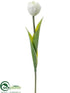 Silk Plants Direct Tulip Spray - White - Pack of 12