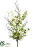 Silk Plants Direct Berry, Twig Spray - White Green - Pack of 6