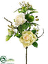 Silk Plants Direct Rose, Apple, Berry Spray - Cream Green - Pack of 6