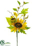 Silk Plants Direct Sunflower, Blossom Spray - Yellow - Pack of 12