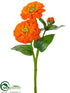 Silk Plants Direct Zinnia Spray - Orange - Pack of 24