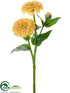 Silk Plants Direct Zinnia Spray - Yellow Soft - Pack of 24