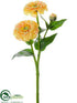 Silk Plants Direct Zinnia Spray - Yellow Soft - Pack of 24