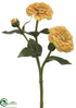 Silk Plants Direct Zinnia Spray - Yellow - Pack of 24