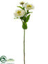 Silk Plants Direct Zinnia Spray - White - Pack of 12
