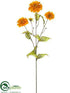 Silk Plants Direct Zinnia Spray - Orange - Pack of 12