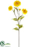 Silk Plants Direct Zinnia Spray - Yellow Gold - Pack of 12