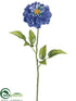 Silk Plants Direct Zinnia Spray - Blue Two Tone - Pack of 12