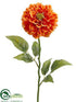 Silk Plants Direct Zinnia Spray - Orange - Pack of 12