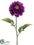 Silk Plants Direct Zinnia Spray - Purple - Pack of 12