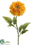 Silk Plants Direct Zinnia Spray - Yellow - Pack of 12