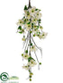 Silk Plants Direct Dogwood Hanging Vine Bush - White - Pack of 2