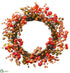 Silk Plants Direct Berry, Pod Wreath - Fall - Pack of 2