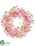 Silk Plants Direct Cherry Blossom Wreath - Pink - Pack of 2