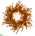 Silk Plants Direct Berry, Maple Leaf Wreath - Orange Yellow - Pack of 1