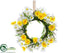 Silk Plants Direct Daisy Wreath - Yellow White - Pack of 4