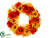 Gerbera Daisy Wreath - Orange Yellow - Pack of 2