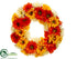 Silk Plants Direct Gerbera Daisy Wreath - Orange Yellow - Pack of 2