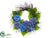 Hydrangea, Fern Wreath - Blue - Pack of 2