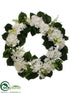 Silk Plants Direct Hydrangea Wreath - White - Pack of 4