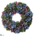 Silk Plants Direct Hydrangea Wreath - Purple Green - Pack of 1