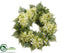 Silk Plants Direct Hydrangea, Berry Wreath - Green - Pack of 2