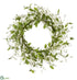 Silk Plants Direct Jasmine, Berry Wreath - White Green - Pack of 2