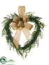 Silk Plants Direct Lavender Heart Wreath - Purple Green - Pack of 2