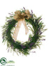 Silk Plants Direct Lavender Wreath - Purple Green - Pack of 2