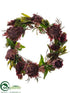 Silk Plants Direct Protea Wreath - Burgundy Mauve - Pack of 1