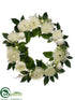 Silk Plants Direct Peony Wreath - White - Pack of 4
