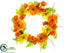 Silk Plants Direct Poppy Wreath - Orange Yellow - Pack of 2