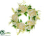 Silk Plants Direct Peony, Blossom, Fern Wreath - White - Pack of 2