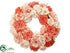 Silk Plants Direct Rose Wreath - Peach Coral - Pack of 1