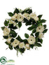 Silk Plants Direct Rose Wreath - White - Pack of 4