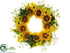 Silk Plants Direct Sunflower Wreath - Yellow - Pack of 2