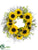 Sunflower, Jade Plant Wreath - Yellow Green - Pack of 2