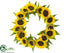 Silk Plants Direct Sunflower Wreath - Yellow - Pack of 2