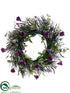 Silk Plants Direct Lavender, Lisianthus, Pansy Wreath - Lavender Purple - Pack of 2