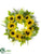 Sunflower, Snowball, Pokeberry Wreath - Yellow Green - Pack of 4